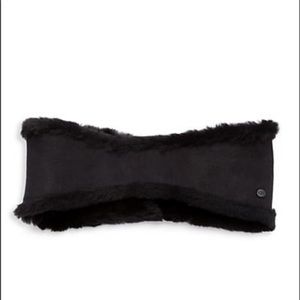 HP🎉 UGG Black Suede & Shearling Headband L/XL